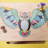 Handmade Large Wooden Owl Puzzle