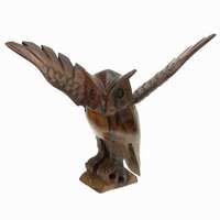 Desert Ironwood Owl Taking Flight carving