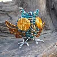 Bead and wire Owl | Homedecor