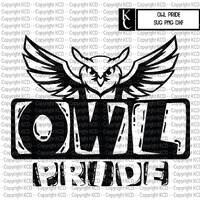 Owl Pride - Owl Mascot Tee Design - SVG DXF PNG - School Spirit Design