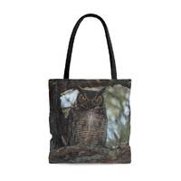 Tote Bag - Great Horned Owl Looking at You