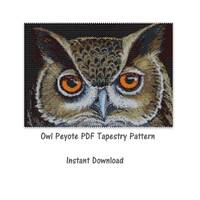 Owl Peyote Tapestry Pattern, Peyote Tapestry Pattern, seed bead pattern, Peyote PDF pattern, miyuki 
