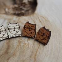 Adorable Owl tootsie pop wooden stud earrings (Cherry and Maple)