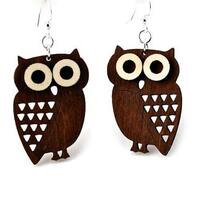 Owls - Little Hoot wood earrings