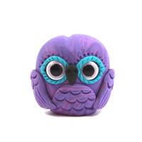 Miniature Purple Baby Owl Totem - Polymer Clay Sculpture - Totem Animal - Spirit Animal - Art by Sar