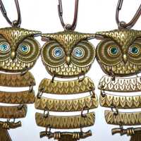Owl Shower Curtain Hooks, Set of 12: Antique Bronze 4", Articulated, Color Choice Crystal Rhine
