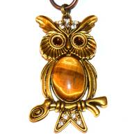 Owl Shower Curtain Hooks, Set of 12: Antique Gold, Silver or Copper, with Tiger's Eye Cabochon &