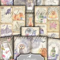 Halloween Junk Journal Kit, Haunting Beauty, Pumpkin, Owl, Potions, Ephemera, Autumn, Fall, Printabl