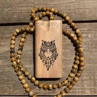 Owl Predesigned Engraved 4-inch Wood Dugout with I Feel Good Design Comes with Choice of Bat // Cust