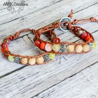 Owl Essential Oil Bracelet, Fall Colored Diffuser Bracelet, Owls and Autumn, Red and Orange Bracelet