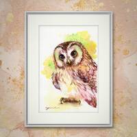Owl - ORIGINAL watercolour painting 7.5x11 inches,Hand paint 100%, art, watercolour,Hand made,owl ar