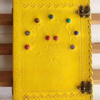 Dreamcatcher Owl Embossed Leather Journal with Lock, Gratitude Leather Journal Notebook