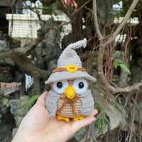 Owl Wizard Crochet, Crochet Sorcerer Owl, Owl Wizard Stuffed Plush, Owl Wizard Keychain, Amigurumi O