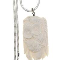Eagle Owl Carving Pendant C227