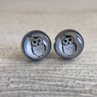 Owl Stud Earrings, Cute Owl Gifts, Small Animal Studs, Birthday Gift for Her
