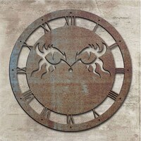 Wall clock owl, laser cut file. Laser cut project plan. Wall clock laser cut file. Wall clock SVG, A