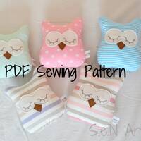 Sleepy Owl Soft Toy PDF Sewing Pattern and Tutorial DIY Owl Softie Valentine Gift Pattern Easy Stuff