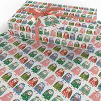 Xmas White Dendy The Owl - 100% Recycled - ECO Christmas Festive Gift Wrap Wrapping Paper - 3 Sheets