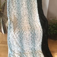 Luxury Snowy Owl Mallard & Hide Caviar Adult Extra Large Double Sided Plush Minky Throw/Blanket