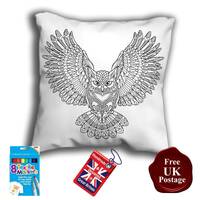 Owl Colouring Cushion Cover, with or without Fabric Pens