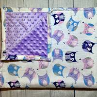 Happy Owls Baby Blanket or Lovey - Customizable