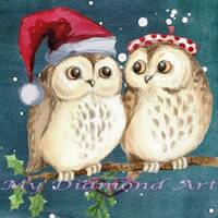 5D DIY My Diamond Art (Holiday Owls) Diamond Painting Kit (NEW)