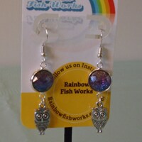 Peach, Purple, and Blue Ombre Cabs with Owl Charm