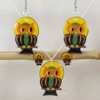 Vintage Inspired Halloween Owl Jewelry, Dangle or Stud Earrings, Clip Ons, Necklace