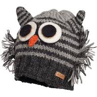 Handmade Lamb Wool Owl Hat: Fleece Lined Knit Beanie, Warm Ski Tuque, Fair Trade