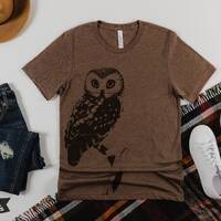 Barn OWL Unisex Bella Canvas Mens Womens t shirt custom color tee farm bird owls birdwatching hiking