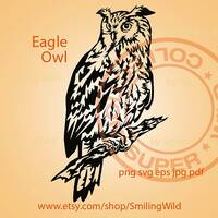 Eagle Owl SVG Vector Art | Bird Clipart (Cricut andnLaser Cut File)