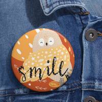 Lucky Owl – Pin Button | Art to Wear | Pinback Button | 3 sizes | Designer Badge | Manifesto t
