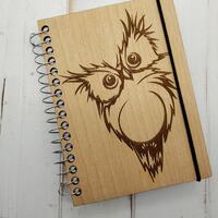 Laser Engraved Owl Wood Pocket Journal – Left-Hand Friendly Options
