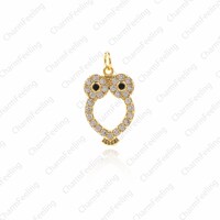 Cubic Zirconia Owl Pendant, Owl Necklace, Animal Lover Pendant DIY Discovery 19&times;10.3&times;1.6