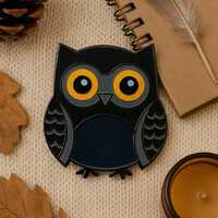 Adorable Owl Enamel Pin with Glow-in-the-dark eyes – 1.25-inch, Great Gift for Bird Lovers, Co