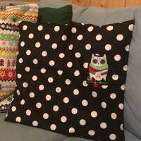 Polka Dot & Owl Pillow Cover