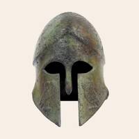 Greek Corinthian helmet, Bronze warrior owl decoration helmet, Museum replica handmade artifact, Col