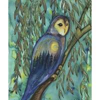 Starry Owl Print, Watercolor Painting, Nature Art