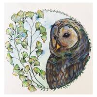 Owl and Gingko Print, Nature Tattoo Art