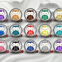Owl cabochons,Glass Photo Cabochon,handmade cabochons,glass cabochons,round cabochons,illustration c