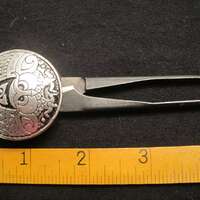 Scissor Keeper Pewter Broach With Celtic Owl