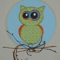 Ollie Owl Machine Embroidery Applique Design File