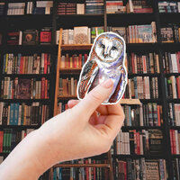 Barn Owl Sticker: Waterproof Vinyl Decal for Laptop, Car, Water Bottle