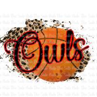 Owls Basketball | Sublimation Design | PNG File | Digital Download | Leopard