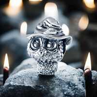 Sterling Silver Owl Charm, Guardian of Knowledge, Pandora Compatible