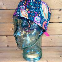 Owl surgery hat ~ Scrub caps for women ~ scrub hat ~ scrub cap ~ short hair pixie cap ~ ponytail cap