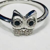 Owl ring Vintage .925 Sterling Silver Little Dainty Owl Ring vintage Size 7