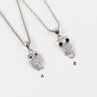 Sterling silver owl necklace, silver bird jewelry, silver owl pendant, silver nature necklace, owl n