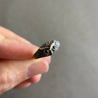 Silver Tiny Vintage Owl Ring - Sterling Silver