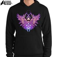 Meowl Cat Owl Pagan Witchy Original Art Unisex Pullover Black Hoodie